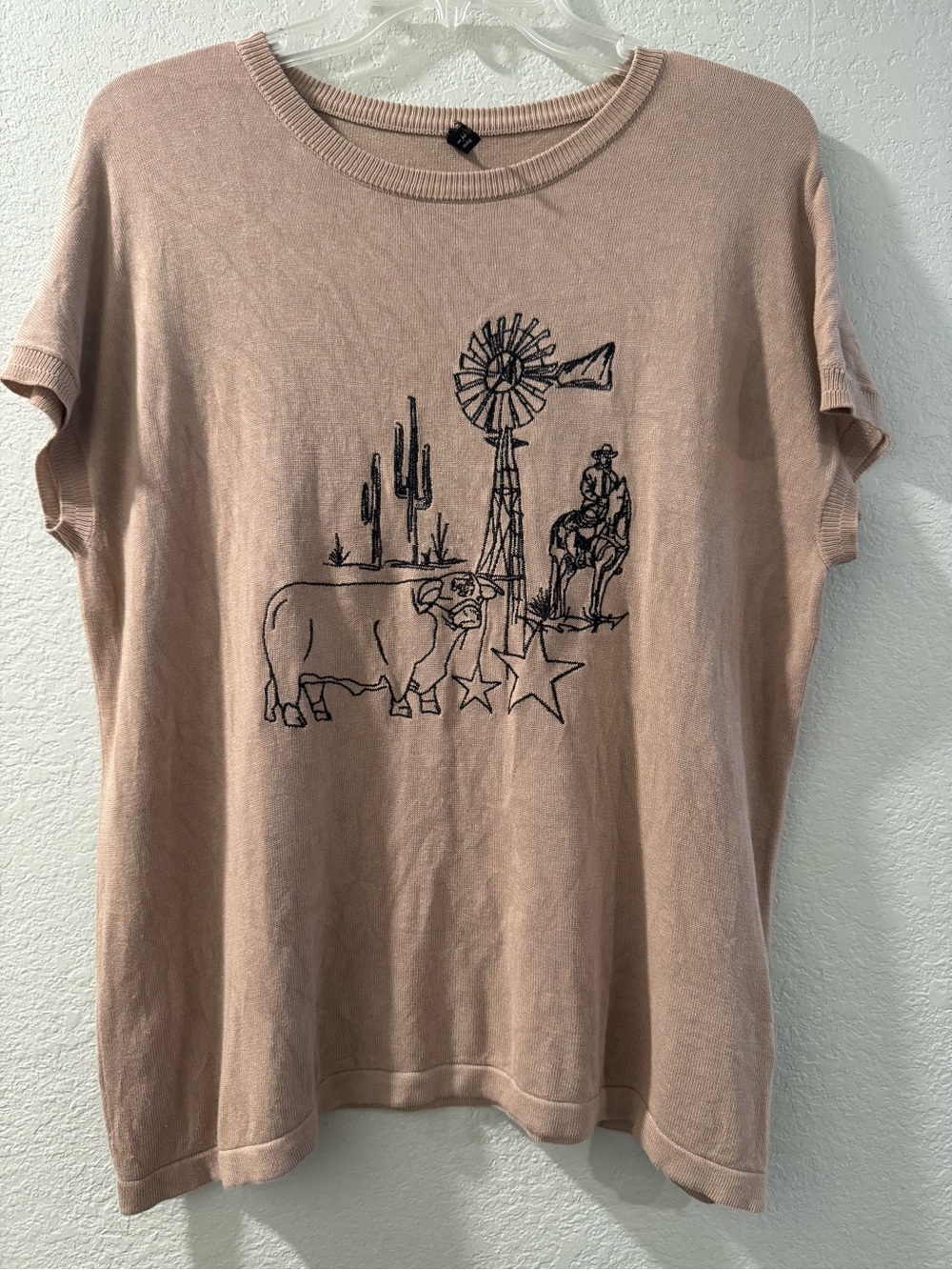 Oklahoma Hills Western Scene Knit Top